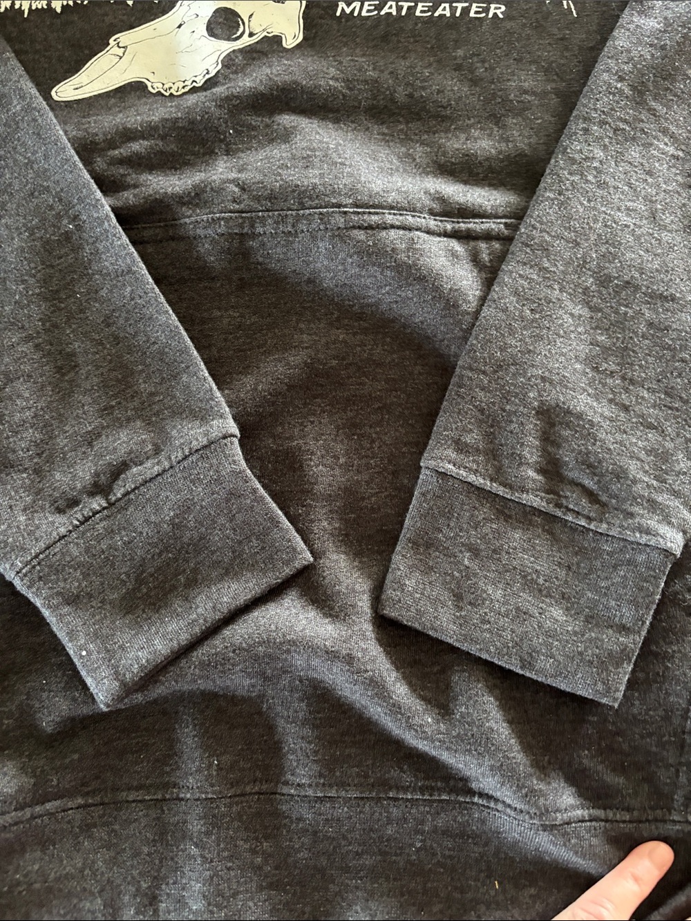 Meateater Men's Charcoal Hooded Sweatshirt with Antler Graphic Size M - Picture 4 of 5
